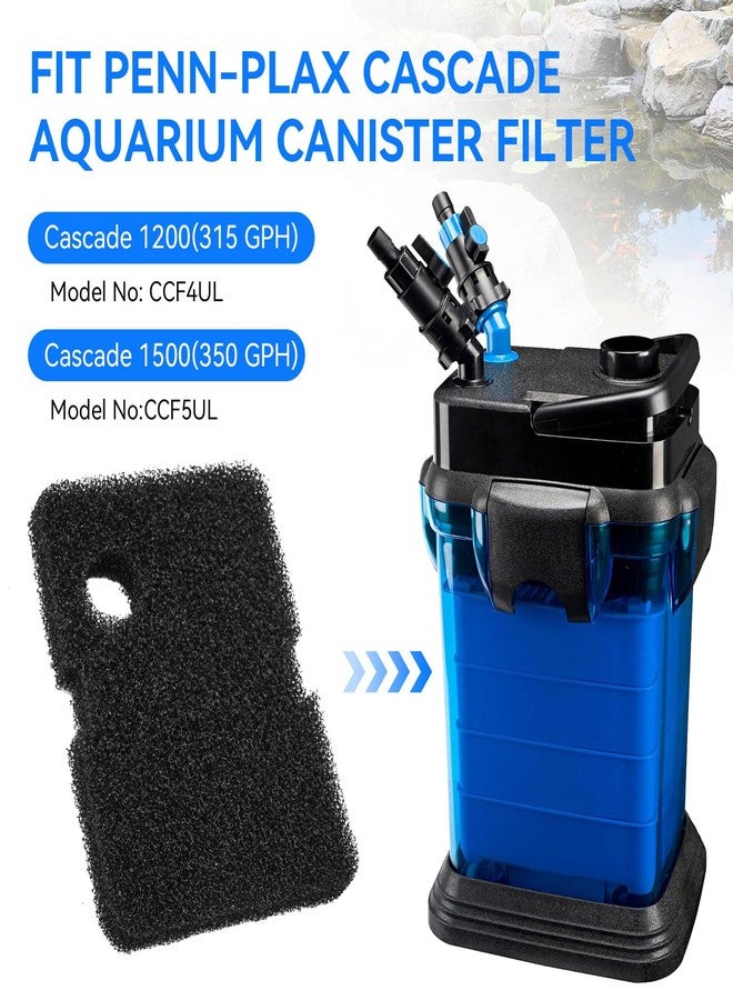 HDWGGD Canister Filter Media Replacement for Penn Plax Cascade 1200/1500 CCF4UL/CCF5UL Replacement Canisters Filters Bio Sponges for Aquariums Fish Tank Turtle Tank Filter Parts 2-Pack Black - Image 2