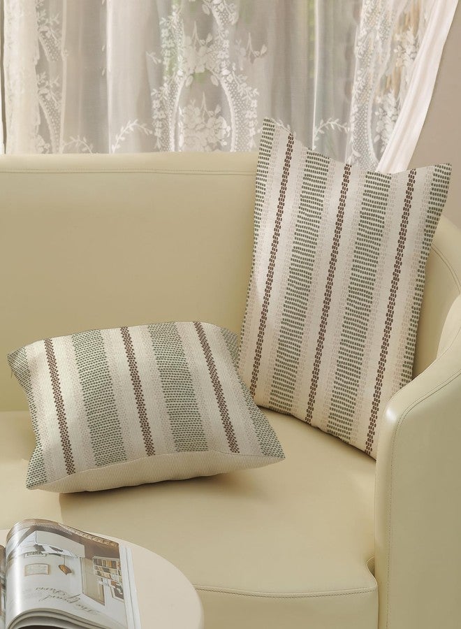 GOLIANDA Brown Sage Green Pillow Covers 18x18 Set of 2 Boho Outdoor Striped Throw Pillow Covers Abstract Modern Geometry Decorative Pillowcase Farmhouse Linen Cushion Case Decorations for Sofa Couch - Image 4