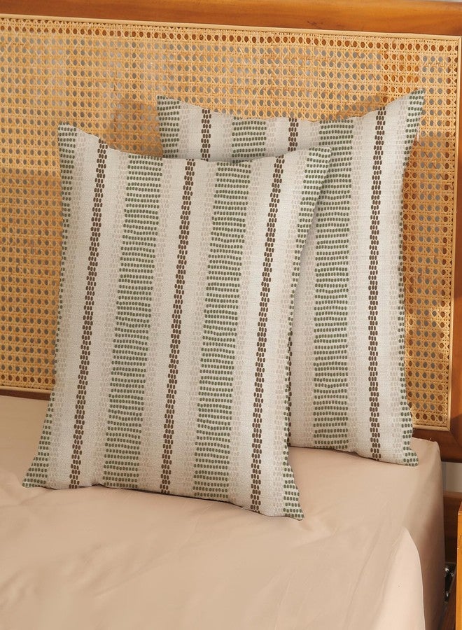 GOLIANDA Brown Sage Green Pillow Covers 18x18 Set of 2 Boho Outdoor Striped Throw Pillow Covers Abstract Modern Geometry Decorative Pillowcase Farmhouse Linen Cushion Case Decorations for Sofa Couch - Image 2