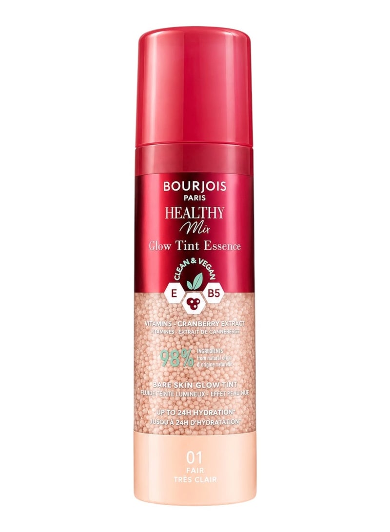 سيروم ملون ومشرق للبشرة هلثي ميكس غلو تينت إسينس من برجوا (Bourjois Healthy Mix Glow Tint Essence) - درجة 01 فاتح - Image 2