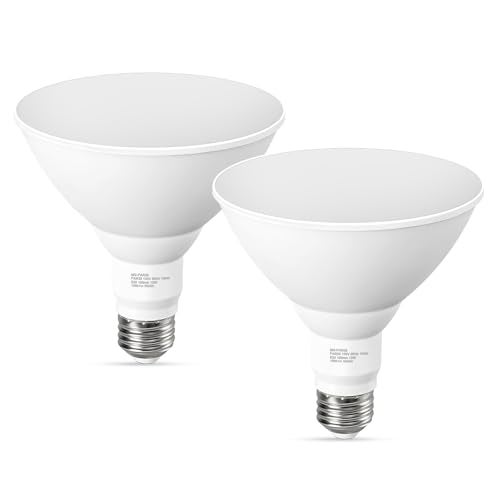 GvvooHome LED Flood Light Bulbs PAR38 Outdoor Flood Light Bulb 5000K13W 100W Equivalent Daylight White LED Floodlight Dimmable Waterproof for Porch Yard Garage E26 Base 15000 Hrs 2 Pack - Image 1
