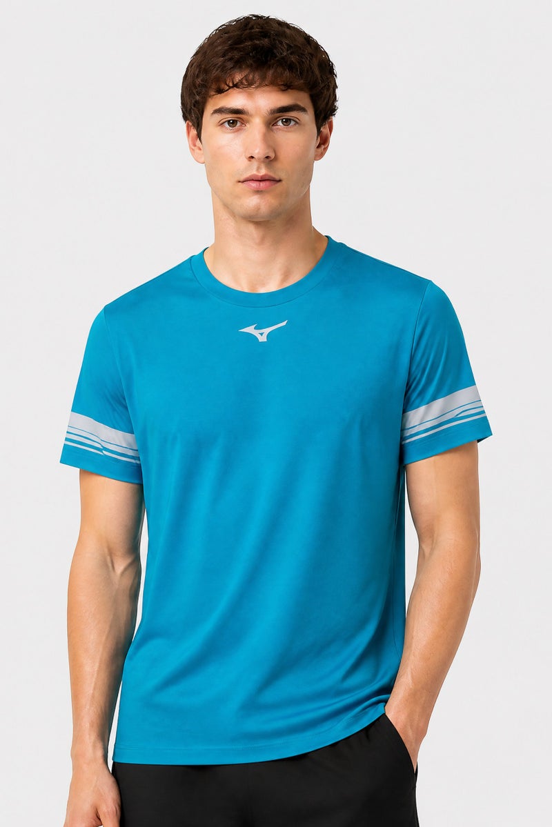 Mizuno Men Sportswear Fit Short Sleeve Training T-Shirt, Blue - Image 1
