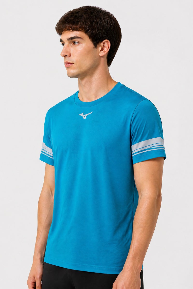 Mizuno Men Sportswear Fit Short Sleeve Training T-Shirt, Blue - Image 2