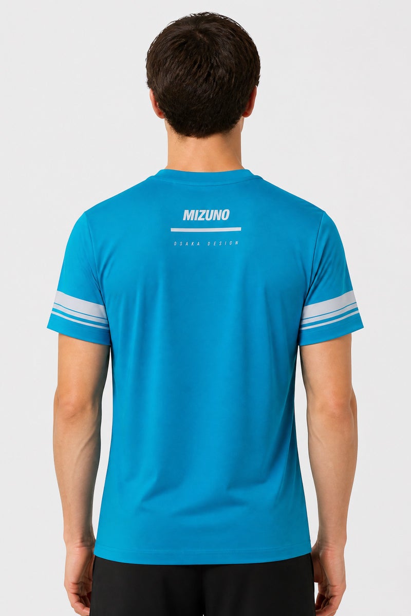 Mizuno Men Sportswear Fit Short Sleeve Training T-Shirt, Blue - Image 3