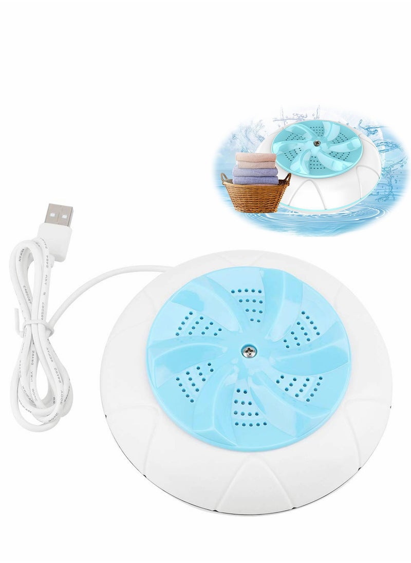 Generic - Compact Ultrasonic Washing Machine - 1kg Mini Portable Washer with USB for Home, Travel & Dorm Use - Blue - Image 1