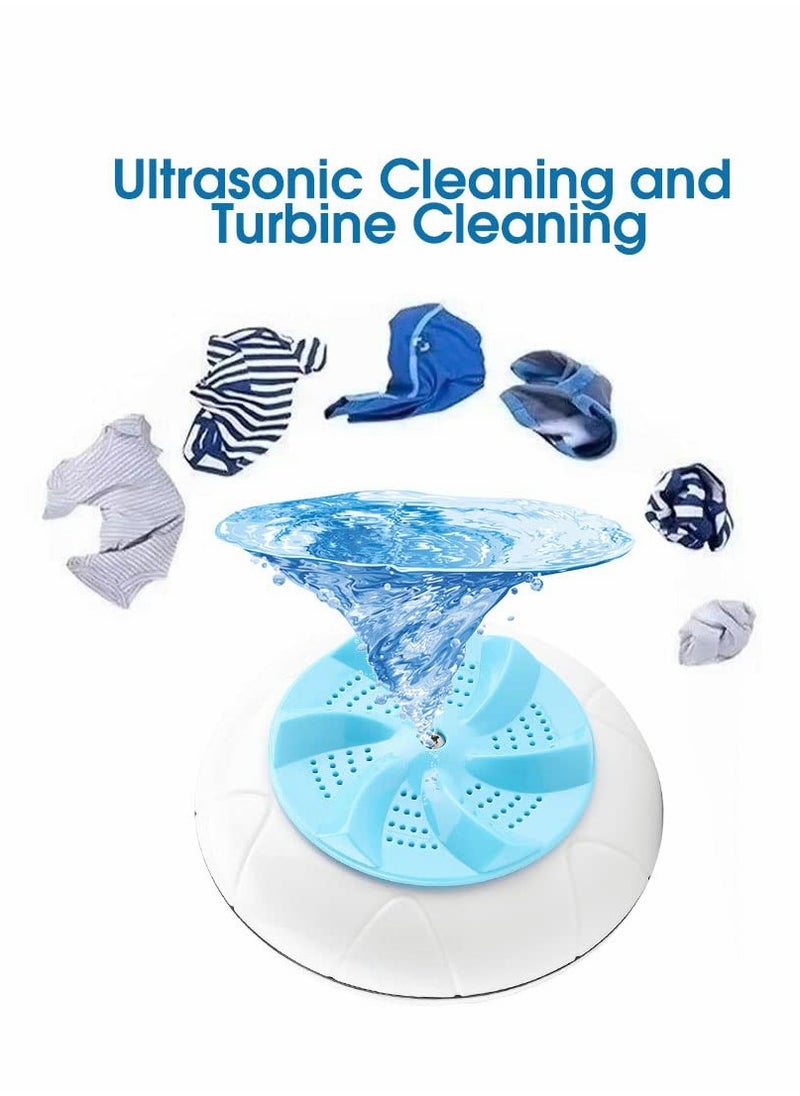Generic - Compact Ultrasonic Washing Machine - 1kg Mini Portable Washer with USB for Home, Travel & Dorm Use - Blue - Image 1