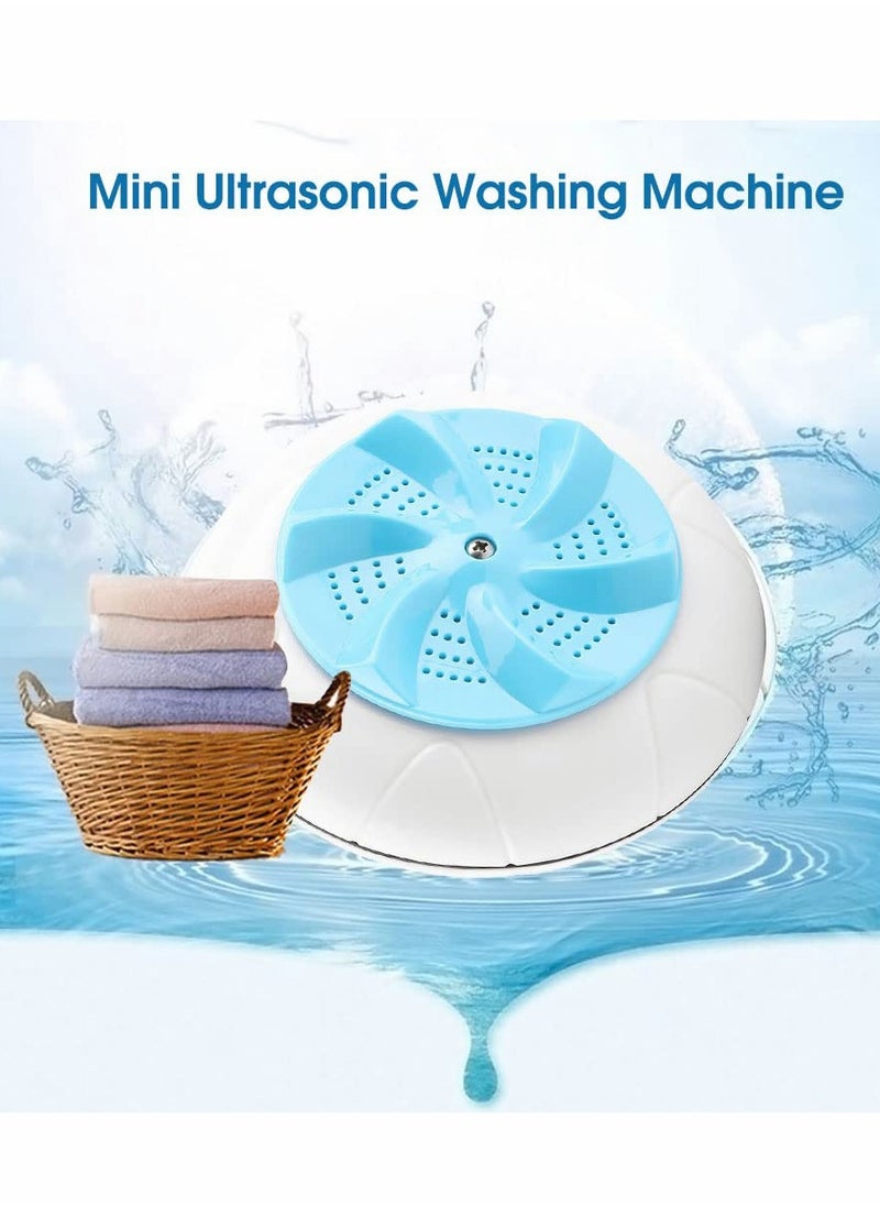 Generic - Compact Ultrasonic Washing Machine - 1kg Mini Portable Washer with USB for Home, Travel & Dorm Use - Blue - Image 1