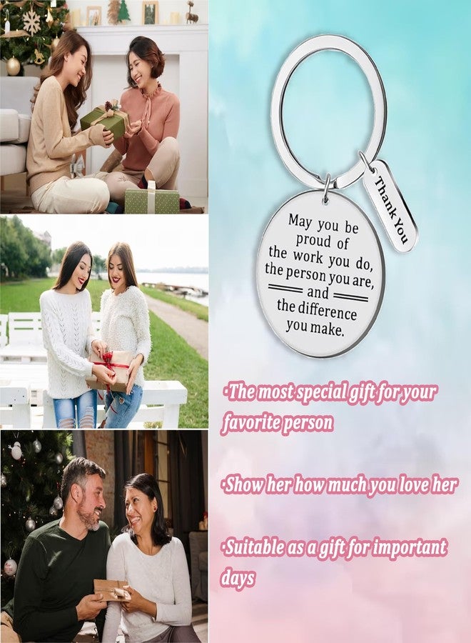 CGBOOM Keychain Appreciation Thank you gifts for Coworker Employee Teacher Women Men - May you be proud of the work you do,the person you are,and the difference you make. - Image 4