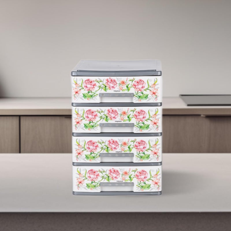 Nayasa Tuckins Deluxe MultiCompartment Plastic Drawers Storage Organizer Multipurpose Plastic Modular Storage Organizer Box Grey 14 Dlx - Image 2