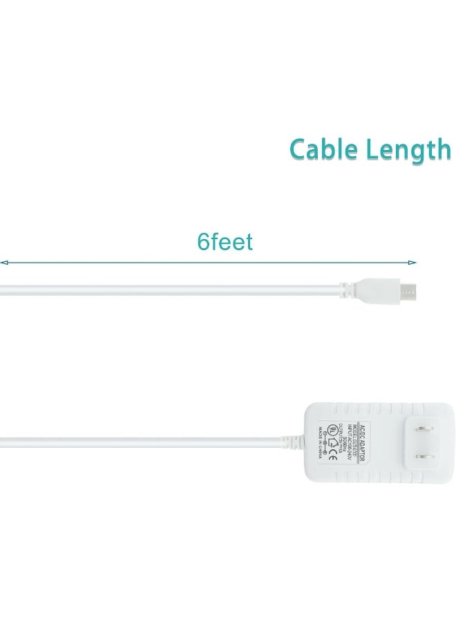 PDEEY Charger Replacement for V-Tech, Babysense, Owlet, LBTech, Eufy, Moonbaby Baby Monitor, VAVA Cam, Power Cord Micro USB Adapter, Charging Cable 6 FT - Image 5