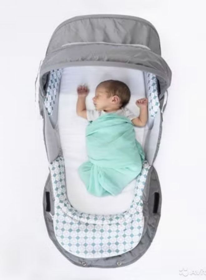 NKX Baby Bassinet Bed Portable Sleeper Travel Bag with mosquito net For Infant with Music - Image 3