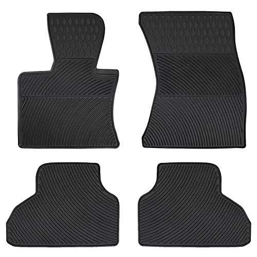Matericuo Car Floor Mats Custom Fit for BMW X5 F15 2014-2018,X6 F16 2015-2019 Full Black Rubber Auto Liner Mats All Weather Protection Heavy Duty Odorless - Image 1