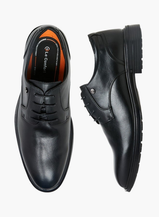 Le Confort Solid Lace-Up Derby Shoes - Image 3