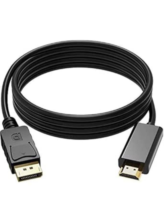 DisplayPort(DP) to HDMI Cable, Gold Plated DP to HDMI Cable 1080P for Full HD Video,Black Color 9.8ft/3m