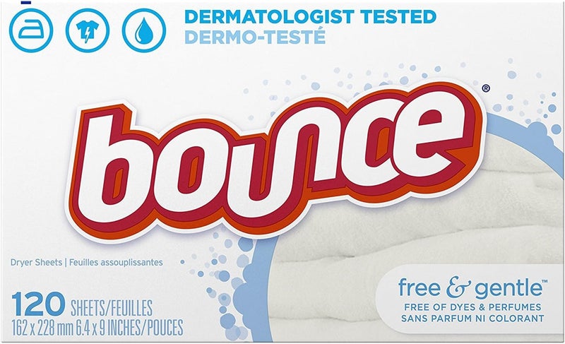 Bounce Fabric Softener Dryer Sheets, Free & Gentle, 120 Count - Image 1