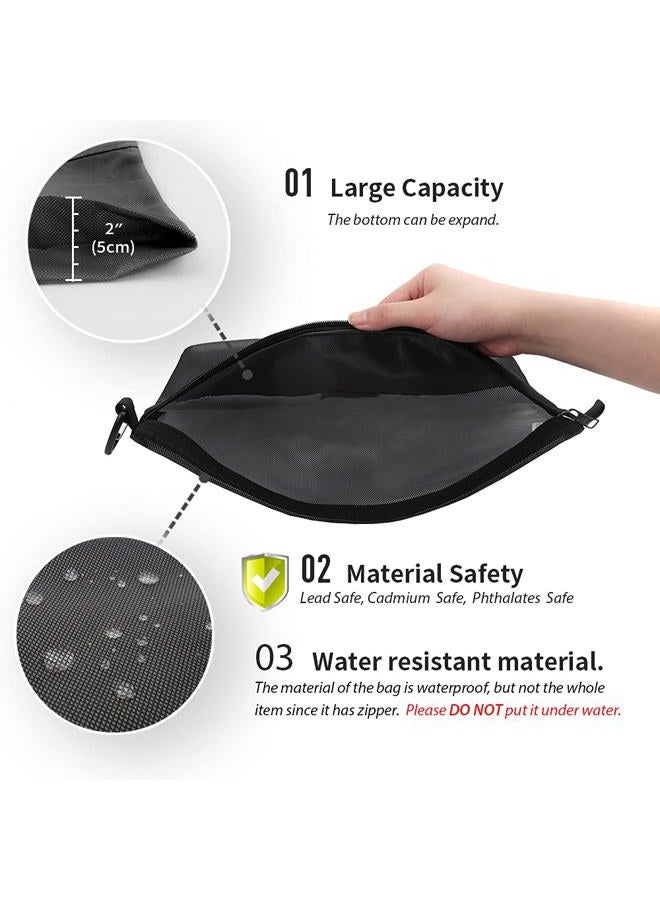 pack all Waterproof Travel Packing Pouches Storage Packing Bag with Zipper for Travel, Office, Arts (Small/Medium/Large/Set) Large Black - Image 3
