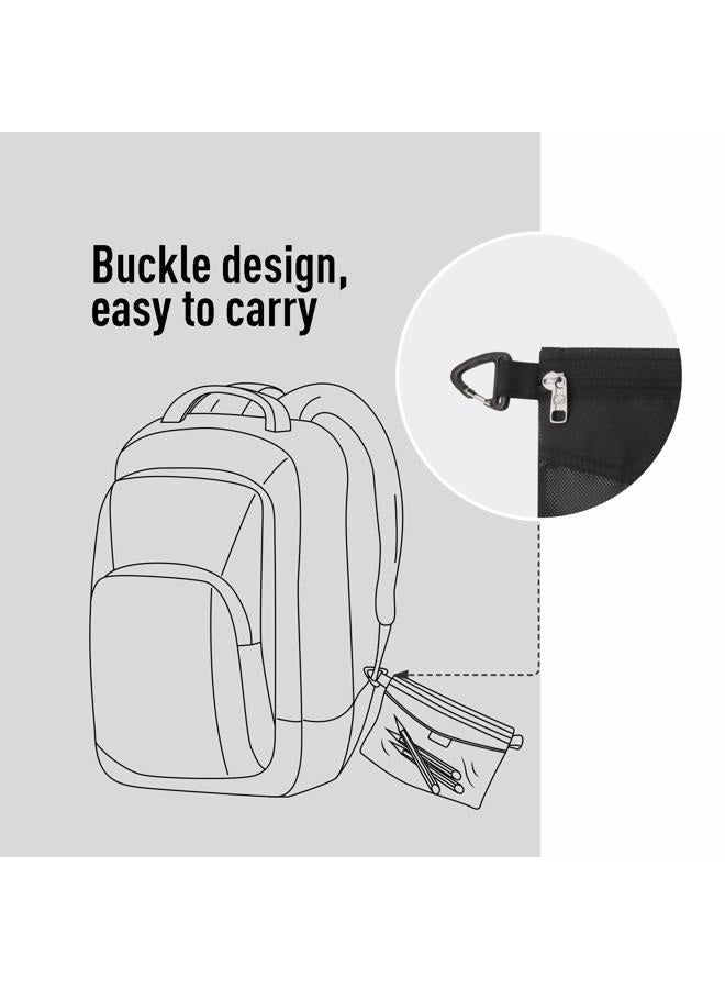 pack all Waterproof Travel Packing Pouches Storage Packing Bag with Zipper for Travel, Office, Arts (Small/Medium/Large/Set) Large Black - Image 5