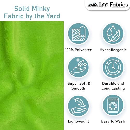 Ice Fabrics Solid Minky Fabric by The Yard - Soft, Smooth and Luxury 58/60" Extra Wide Black Minky Fabric for Blankets, Apparel, Baby Accessories, Throws, Pillows & More - Black - 1 Yard - Image 3