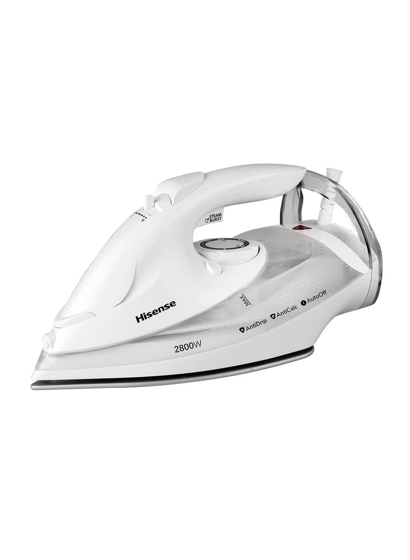 Hisense 2800W Steam Iron  Antidrip,Smooth Gliding, Steam Output,Self Clean, Anti Calc H28SIWES1 white - Image 1