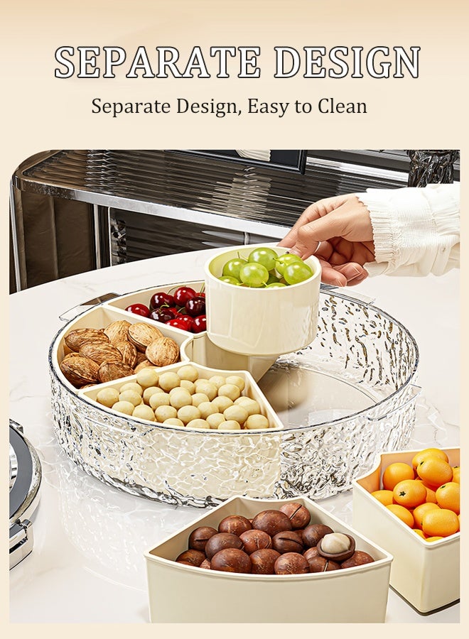 Divided Serving Tray, Multifunctional Snack Storage Box, Candy Box, 6 Compartments Tray Household Kitchen Removable Plate, Divided Serving Fruit Tray, Snack Serving Tray With Lid, Suitable For Parties, Picnics, Afternoon Tea, Etc-Can Hold Fruit, Nuts, Snacks, Etc.  - Image 3
