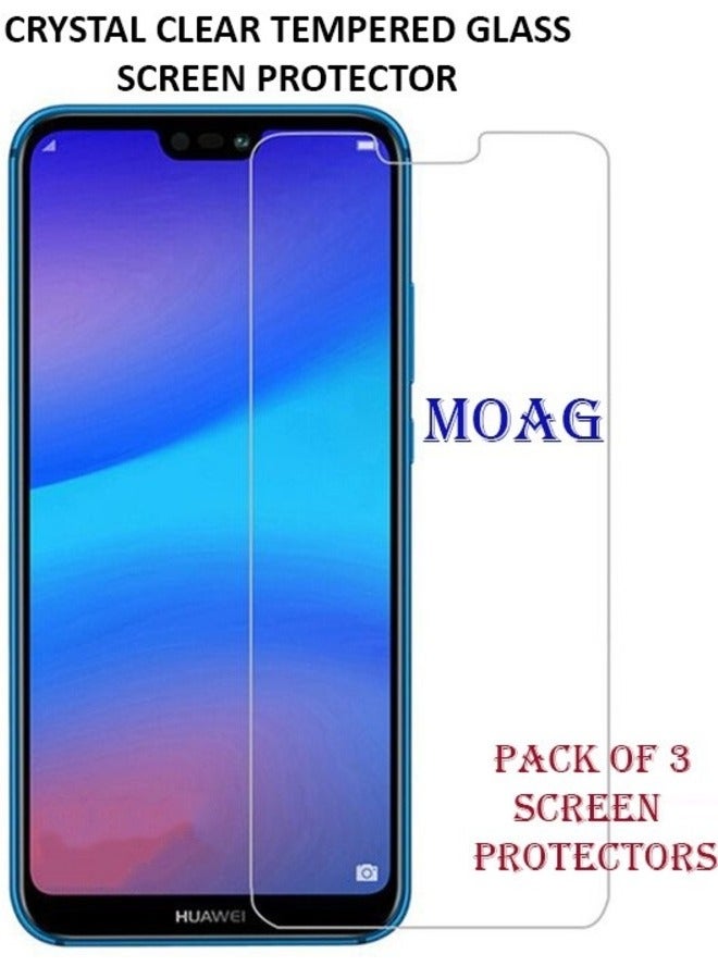 MOAG Huawei Nova 3i Screen Protector Pack of 3 Tempered Glass HD Clear and Scratch-Resistant