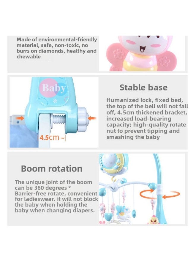 Baby Bedside Rattle Rotatable Soothing Bed Bell 0-1 Years Old 3-6 Months Old Music Bed Baby Toy Hanging Road-Color:Animal Baby Projection Night Light-light Pink-battery♜ - Image 4