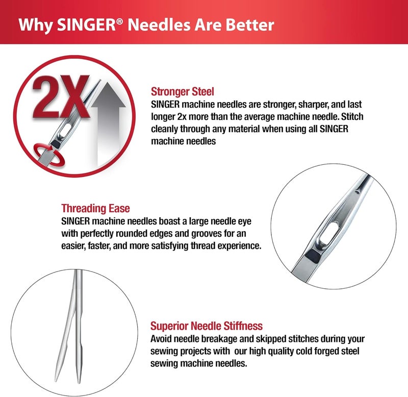 SINGER 04801 إبر ماكينة الخياطة الثقيلة العالمية، 5 قطع - Image 5