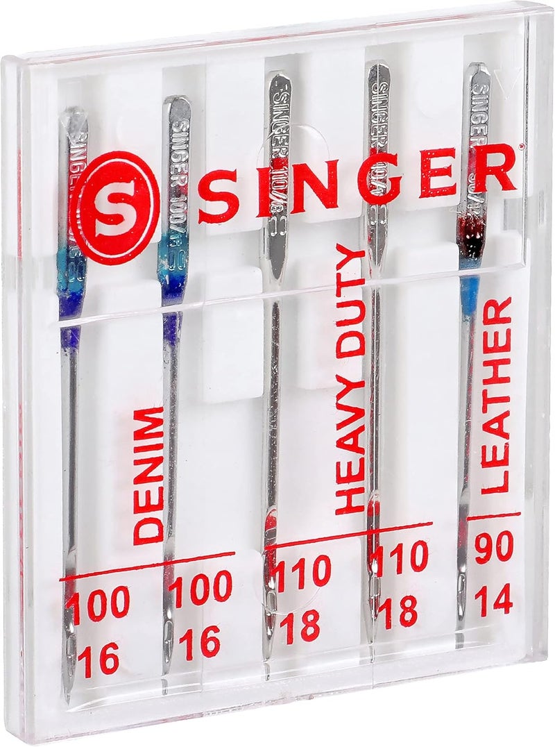 SINGER 04801 إبر ماكينة الخياطة الثقيلة العالمية، 5 قطع - Image 4