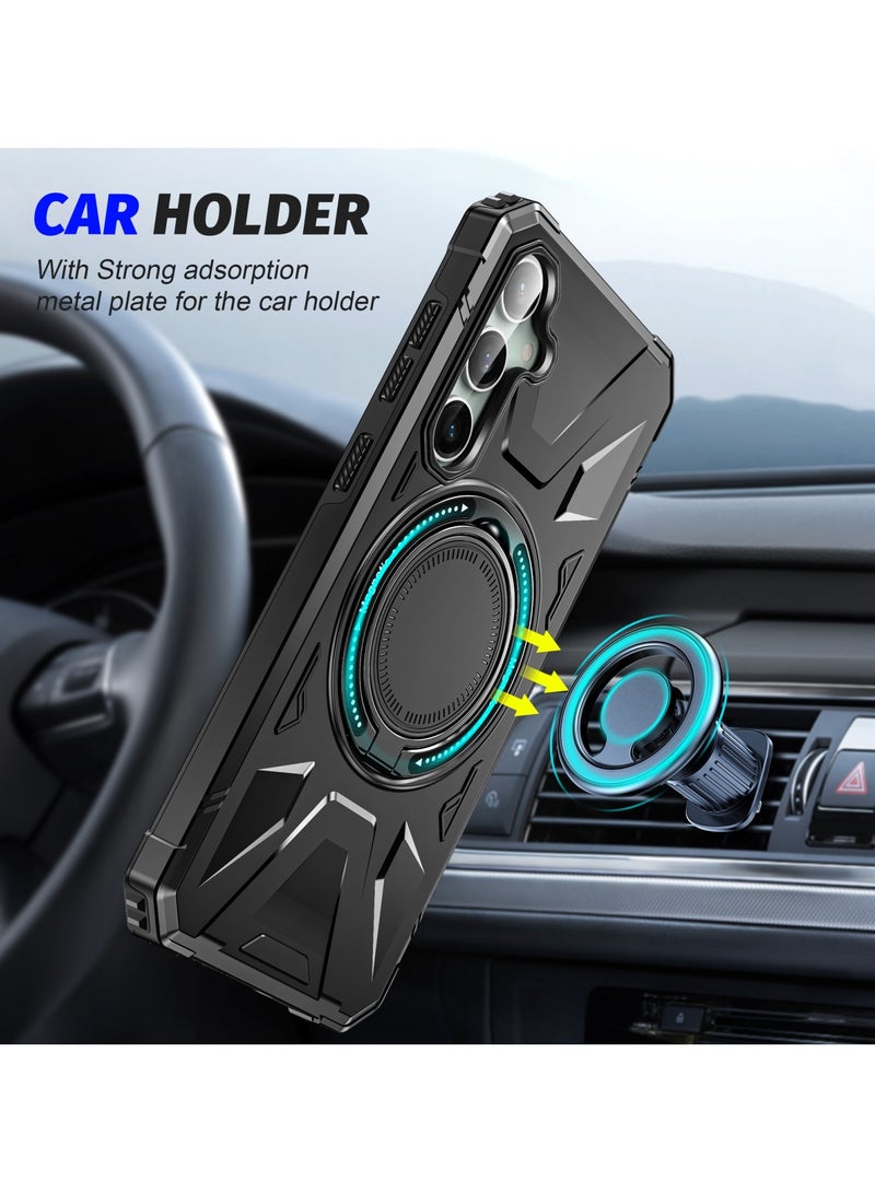 GOLDEN MASK GOLDEN MASK For Samsung Galaxy A14/A14 5G Case Mag-Safe Magnetic Shockproof Phone Case with Ring Holder (Black) - Image 2