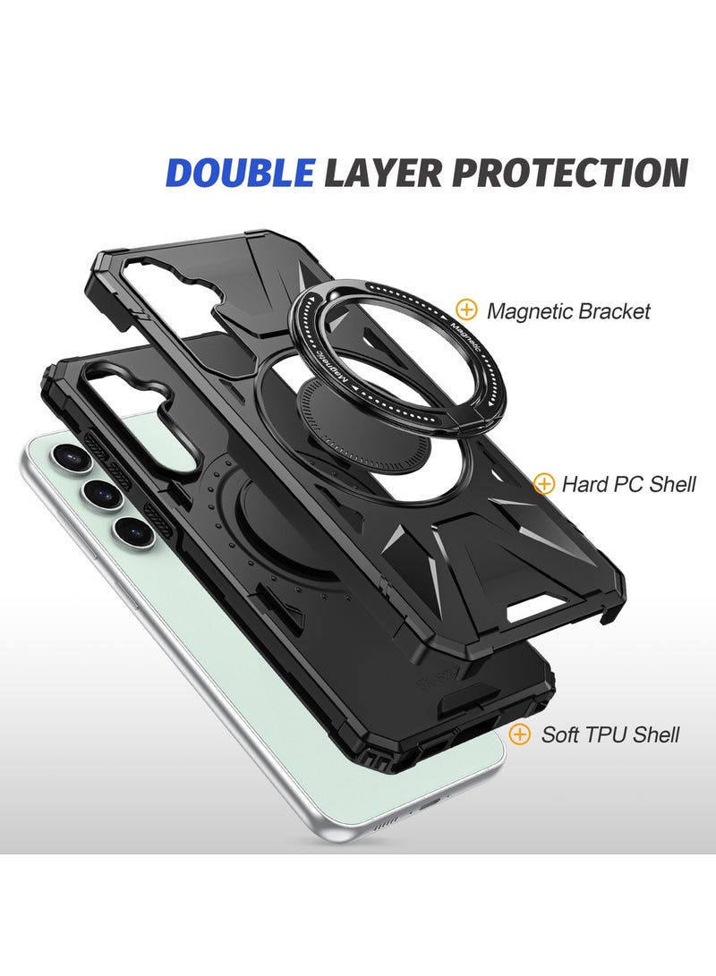 GOLDEN MASK GOLDEN MASK For Samsung Galaxy A14/A14 5G Case Mag-Safe Magnetic Shockproof Phone Case with Ring Holder (Black) - Image 3