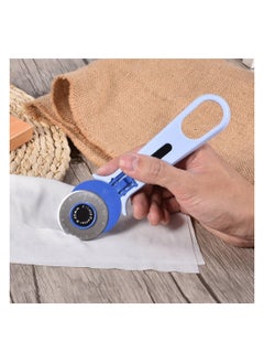 Excefore Fabric Cutting Knife 45mm Rotary Cutter for Fabric Safety Lock Ergonomic Classic Comfort Loop Fabric Small Rotary Cutter for Sewing Quilting Crafting Blue  - Image 3