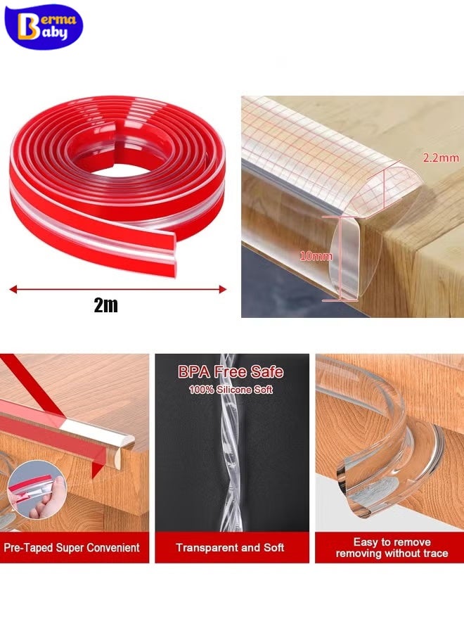 Berma Baby Baby proof corner protectors ， free-stick protection strips for children to prevent bumps and bumps, furniture corner protection and edge safety bumpers, soft edge protectors with upgraded pre-adhesive strong adhesive  - Image 2