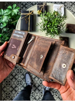 VISSO 112 Genuine Leather Men's and Women's Wallet Leather Bag with Coin Pocket and External Lock  - Image 4