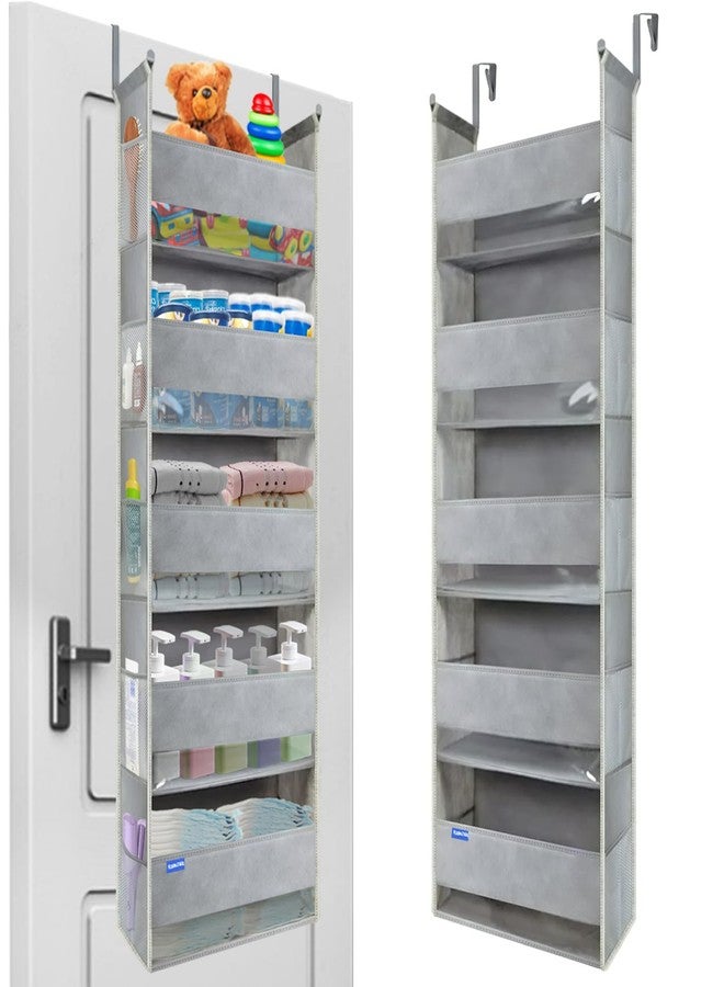 roomtalk Over The Door Hanging Organizer 5-Shelves and 10 Side Pockets, Over The Door Storage for Bathroom and Bedroom, Back of Door Organizers for Baby Accessories and Kid's Toys (13"x5"x44", Black) - Image 1