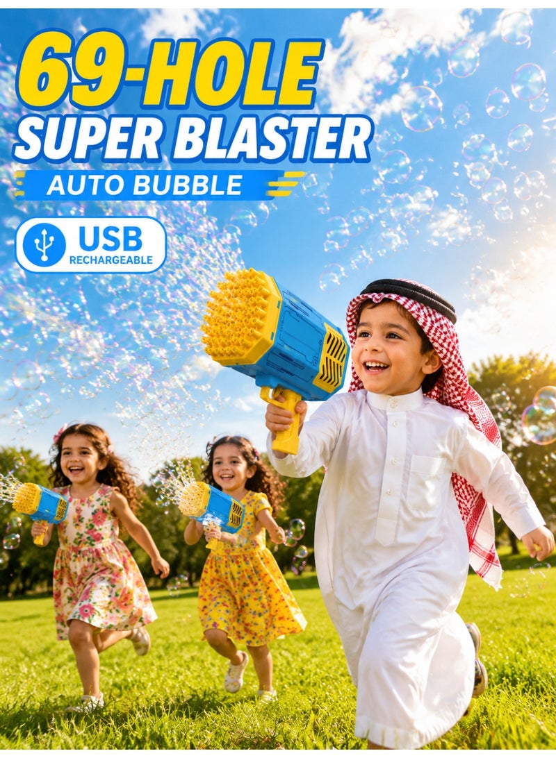 Bazooka Rocket Bubble Machine, featuring colourful lights and high-capacity output, a multi-hole bubble generator – the essential summer plaything for children. - Image 1