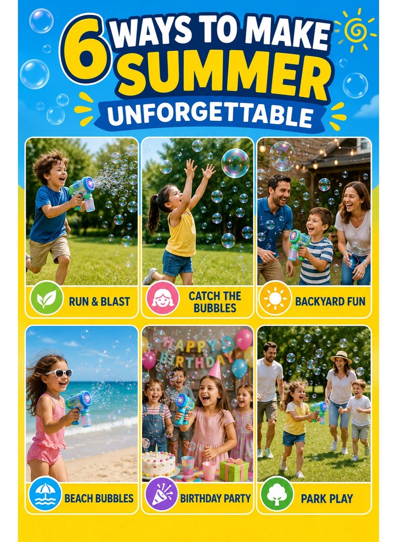 Bazooka Rocket Bubble Machine, featuring colourful lights and high-capacity output, a multi-hole bubble generator – the essential summer plaything for children. - Image 4