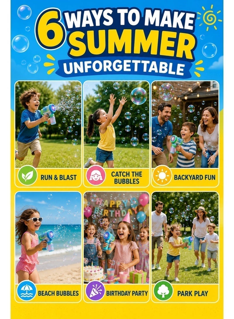 Bazooka Rocket Bubble Machine, featuring colourful lights and high-capacity output, a multi-hole bubble generator – the essential summer plaything for children. - Image 4