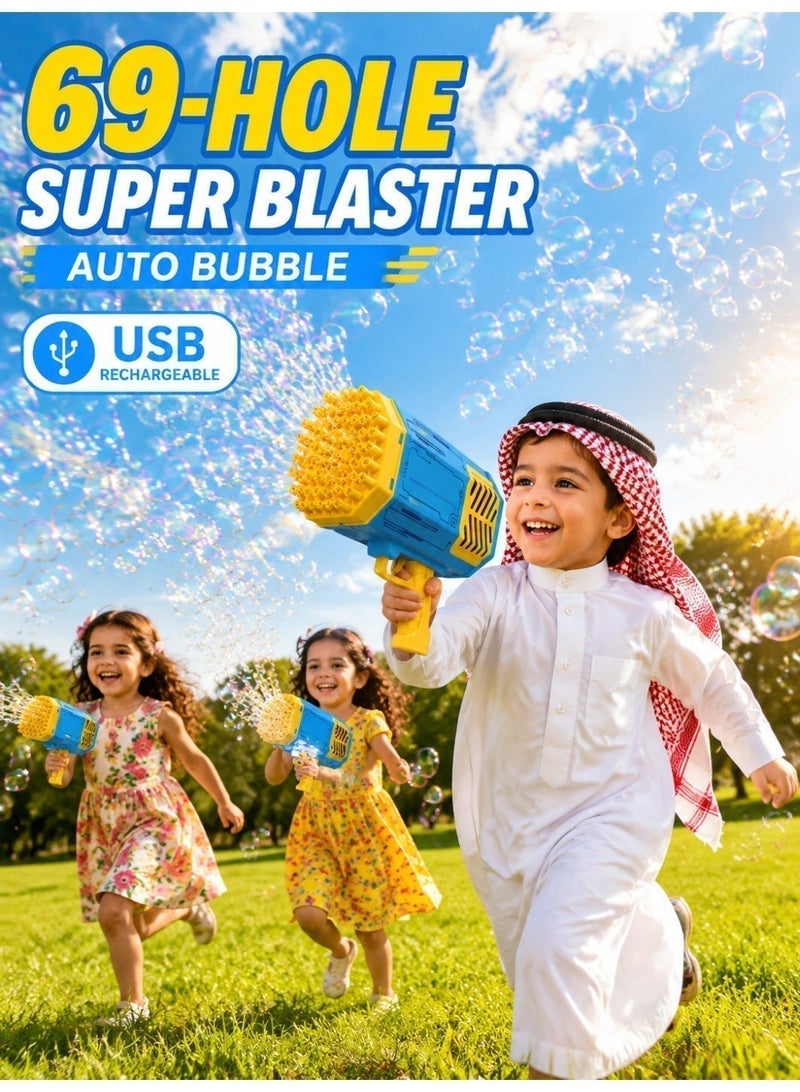 Bazooka Rocket Bubble Machine, featuring colourful lights and high-capacity output, a multi-hole bubble generator – the essential summer plaything for children. - Image 1