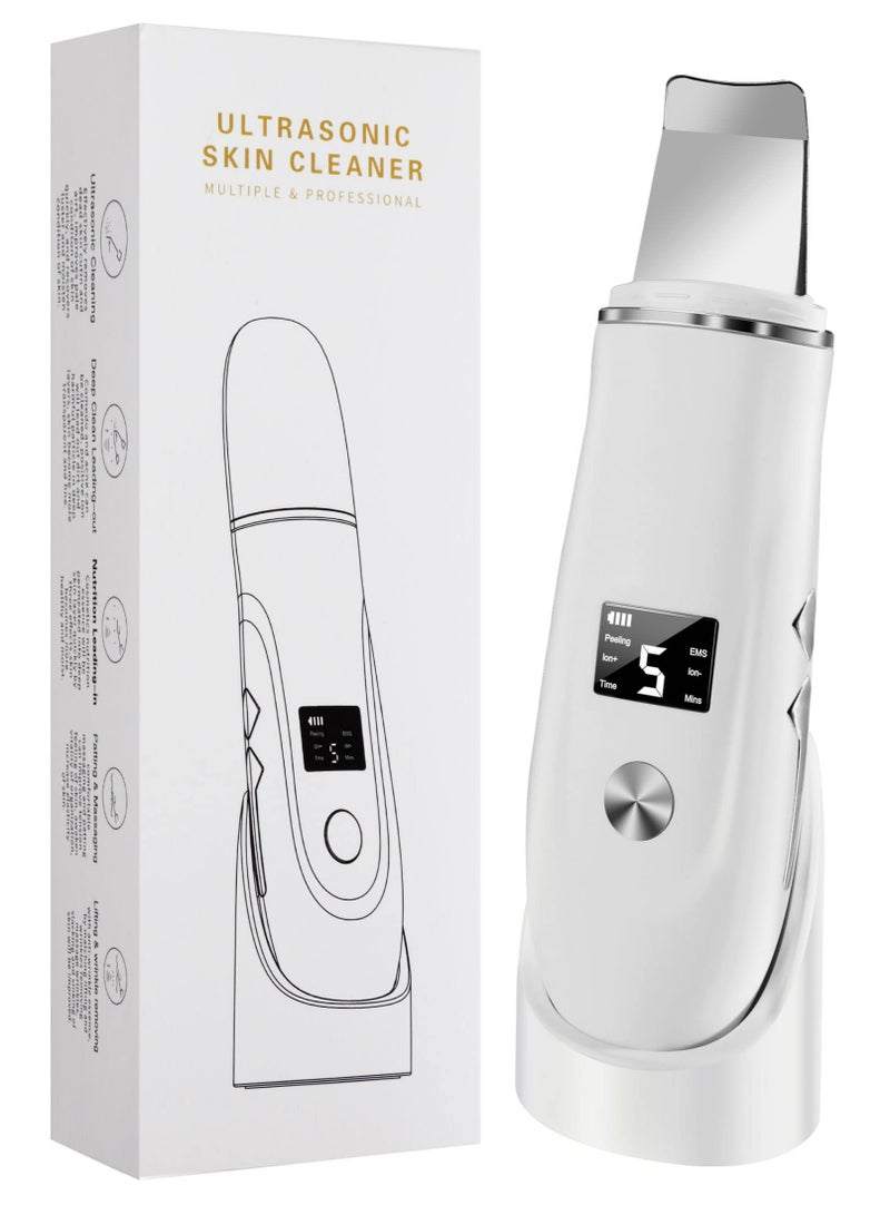 CMGTYYD Skin Scrubber, Blackhead Remover Tool with Rechargeable Base, LCD Display, Ultrasonic Skin Scraper Pore Cleanser Skin Care Tools for Facial Deep Cleansing - 4 Modes - Image 1