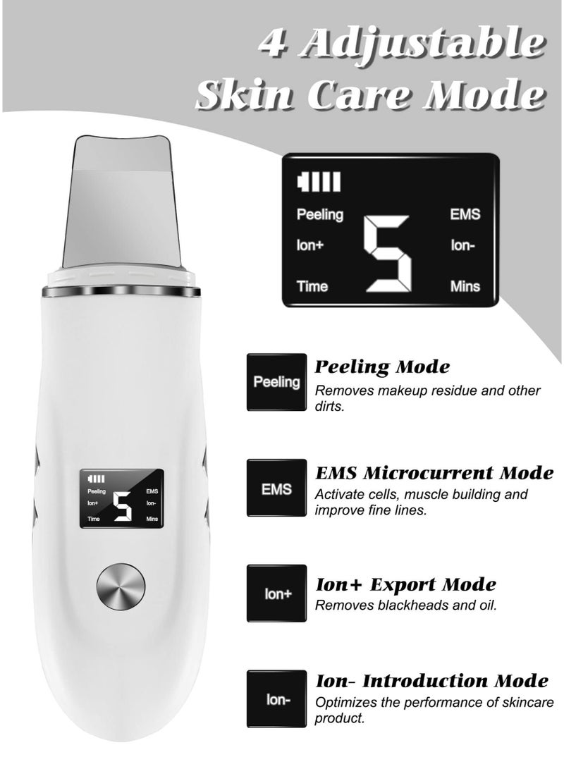 CMGTYYD Skin Scrubber, Blackhead Remover Tool with Rechargeable Base, LCD Display, Ultrasonic Skin Scraper Pore Cleanser Skin Care Tools for Facial Deep Cleansing - 4 Modes - Image 2