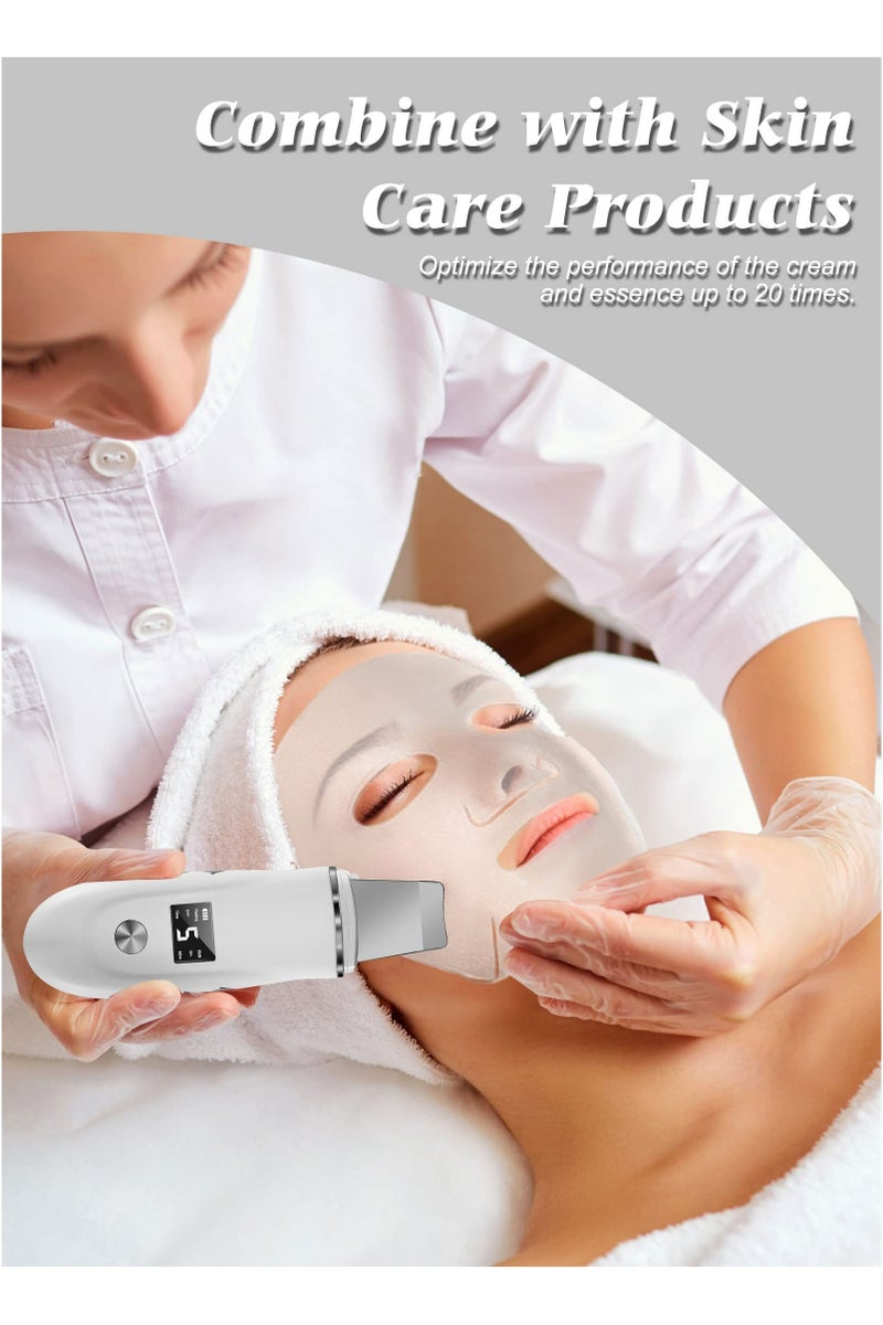 CMGTYYD Skin Scrubber, Blackhead Remover Tool with Rechargeable Base, LCD Display, Ultrasonic Skin Scraper Pore Cleanser Skin Care Tools for Facial Deep Cleansing - 4 Modes - Image 4