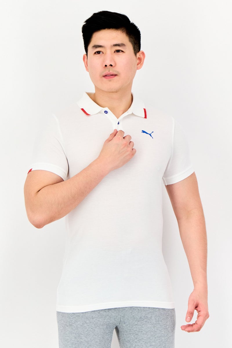 PUMA قميص بولو خارجي قصير الأكمام للرجال من بومة x One8، أبيض - Image 1