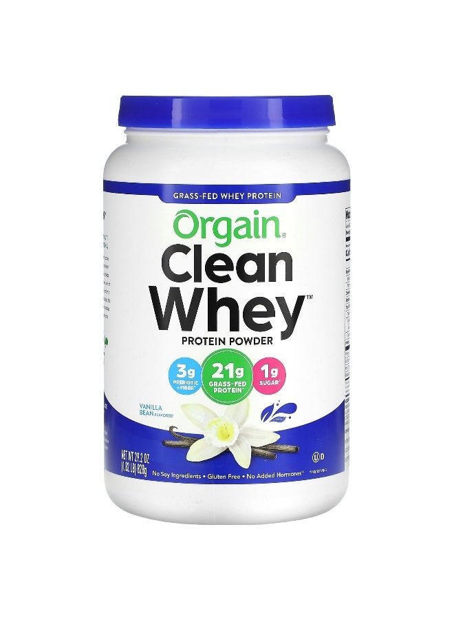 Orgain, Grass-Fed Whey Protein, Clean Whey Protein Powder, Vanilla Bean, 1.82 lbs (828 g) (Packaging may vary) - Image 1