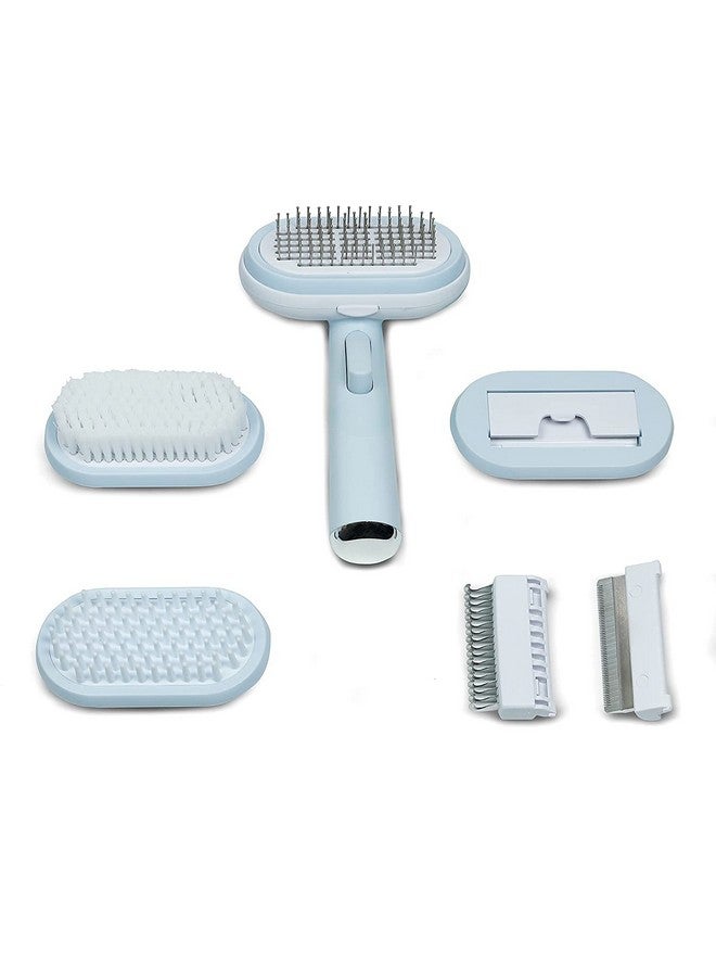 مجموعة العناية بالحيوانات الأليفة 5 في 1 فرشاة دبوس، فرشاة شعيرات، مشط إزالة التشابك، مشط إزالة الشعر المتساقط، فرشاة تدليك وحمام للكلاب والقطط - Image 1