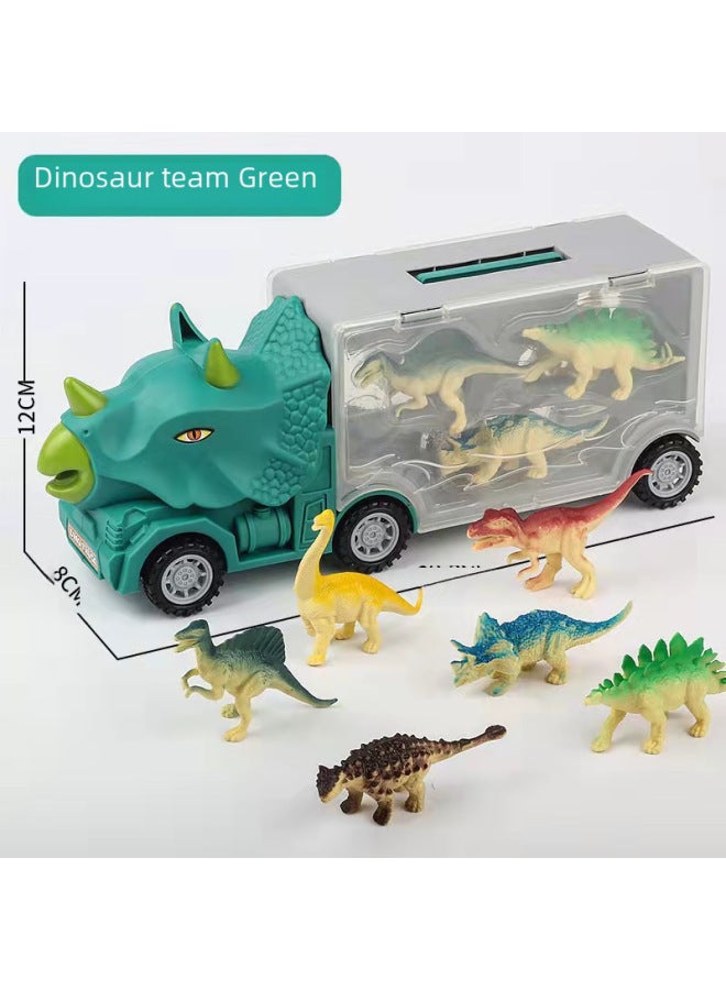 Diecast Model Car Toys - Highly Detailed Vehicles For Kids To Play - Various Makes Models Available-Color:Dinosaur Car Brown (1 Car +6 Dinosaurs)  - Image 5