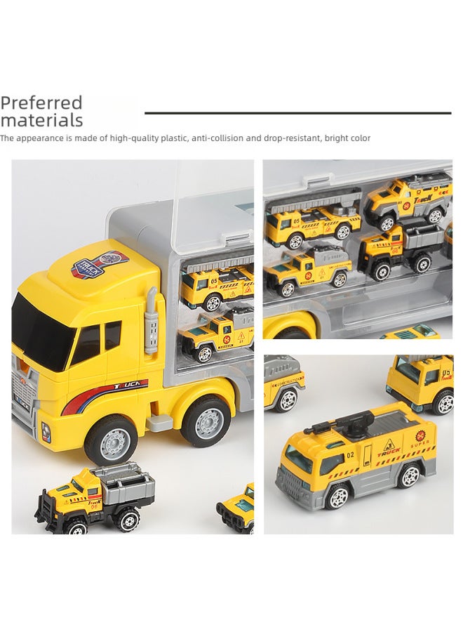 Diecast Model Car Toys - Highly Detailed Vehicles For Kids To Play - Various Makes Models Available-Color:Dinosaur Car Brown (1 Car +6 Dinosaurs)  - Image 4