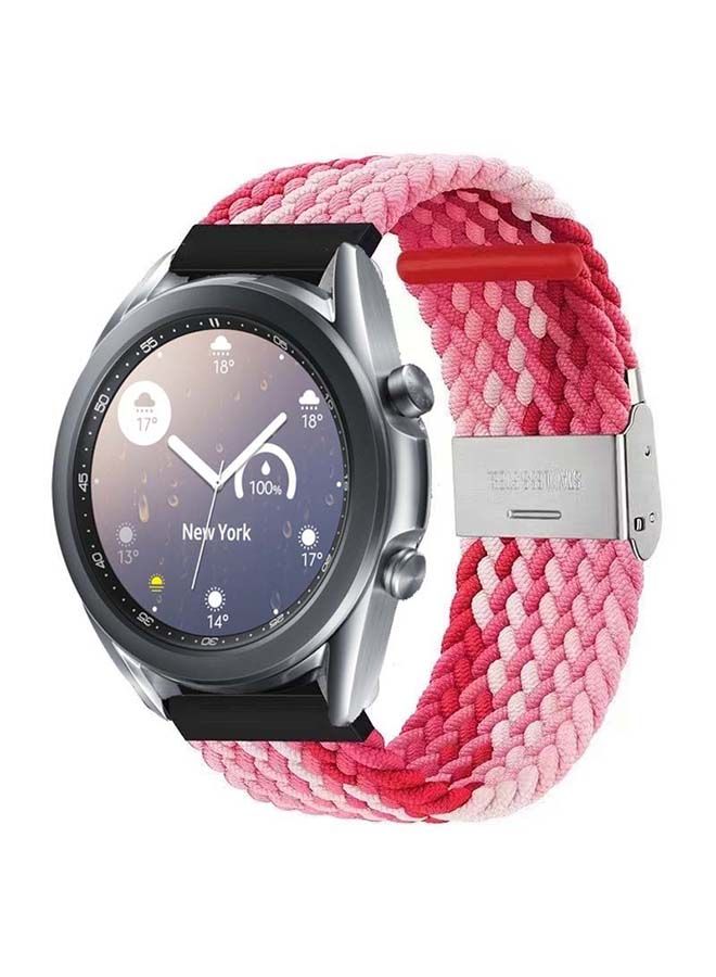 NIBEMINENT Adjustable Braided Solo Loop Band For Samsung Galaxy Watch 3 Raspberry  - Image 2