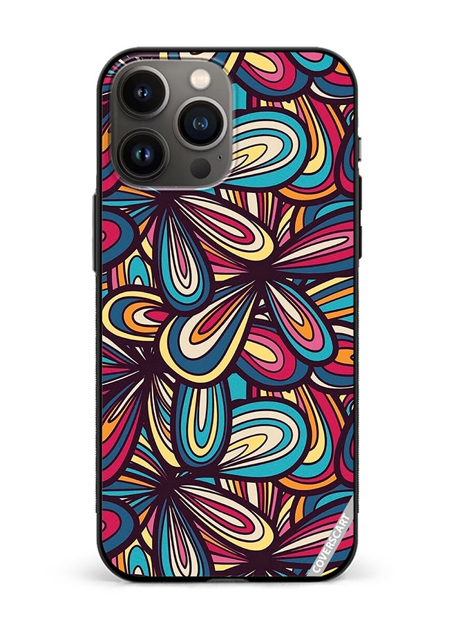 Protective Case Cover For Apple iPhone 14 Pro Max Flower Abstract Design Multicolour