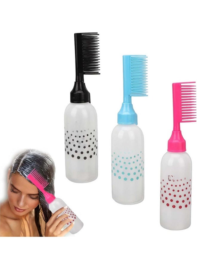 زجاجة لصبغ وتلوين الشعر بتصميم مشط لتوزيع الصبغة والشامبو , زجاجة مدرجة بمقياس لصبغة الشعر حتى الجذور, قطعة واحدة - متعدد الالوان - Image 1