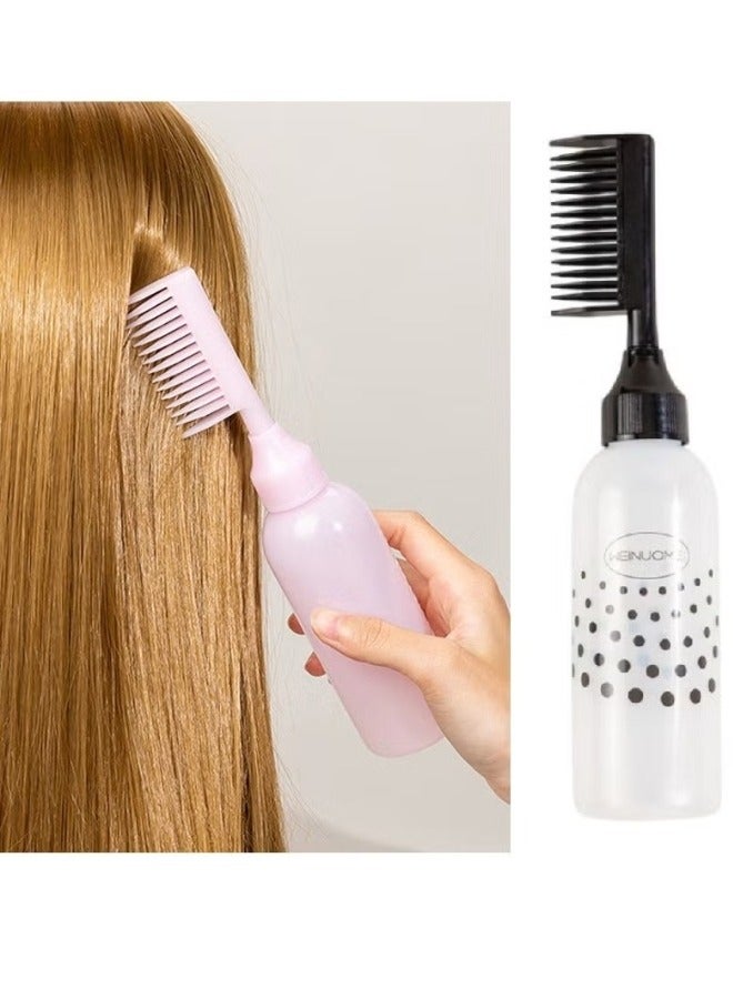 زجاجة لصبغ وتلوين الشعر بتصميم مشط لتوزيع الصبغة والشامبو , زجاجة مدرجة بمقياس لصبغة الشعر حتى الجذور, قطعة واحدة - متعدد الالوان - Image 2